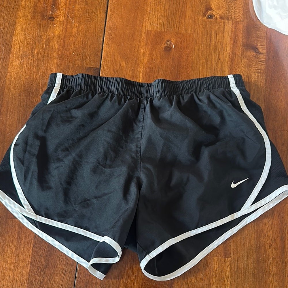 Nike Black and White Dri-Fit Athletic Shorts Lightweight Design